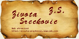 Života Srećković vizit kartica